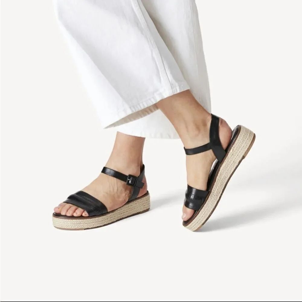 BRAND NEW A.N.A NEW APPROACH ADJUSTABLE BUCKLE ANKLE ONE BAND WEDGE SANDAL
